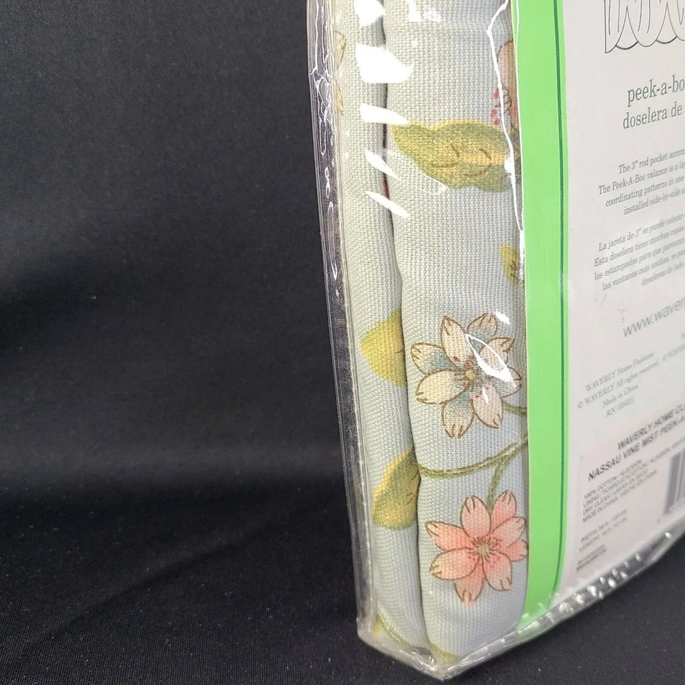 Waverly Window Valance Nassau Vine Mist Peek a Boo Scalloped Cottagecore New